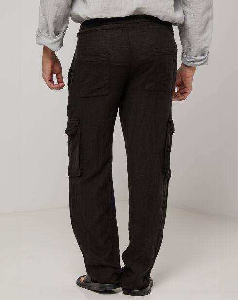 Pantalones Armand negros 100% lino