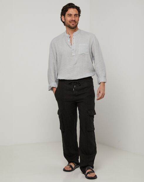 Pantalon 100% Lin Armand noir
