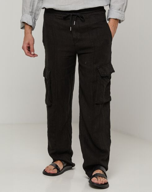 Pantalones Armand negros 100% lino