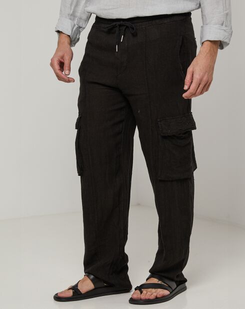 Pantalones Armand negros 100% lino
