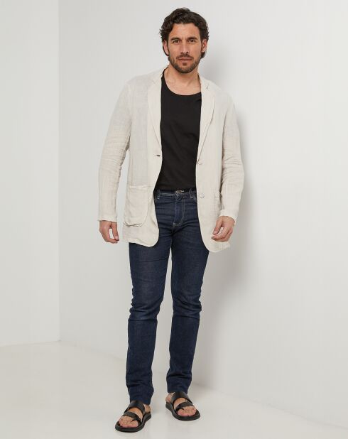 Beige jas Pierre van 100% linnen