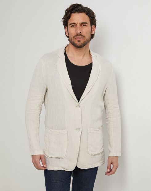 Beige jas Pierre van 100% linnen