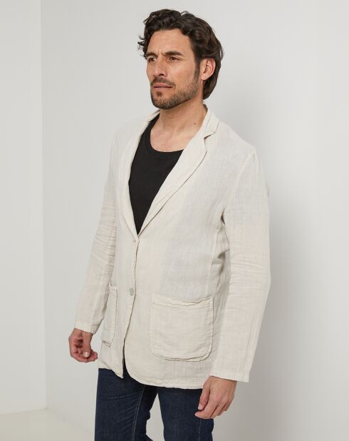 Beige jas Pierre van 100% linnen