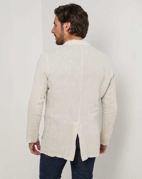 Beige jas Pierre van 100% linnen