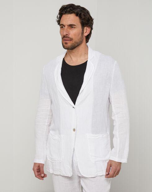 Witte Pierre-jas van 100% linnen