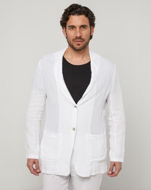 Witte Pierre-jas van 100% linnen