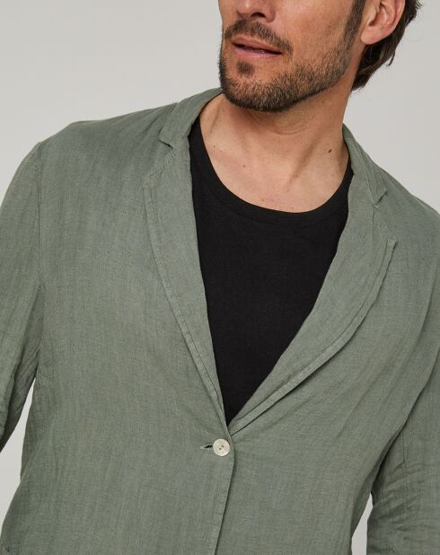 Pierre khaki jas van 100% linnen