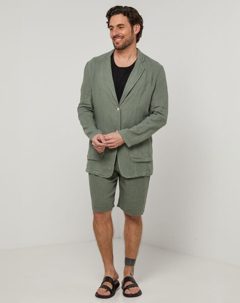 Pierre khaki jas van 100% linnen