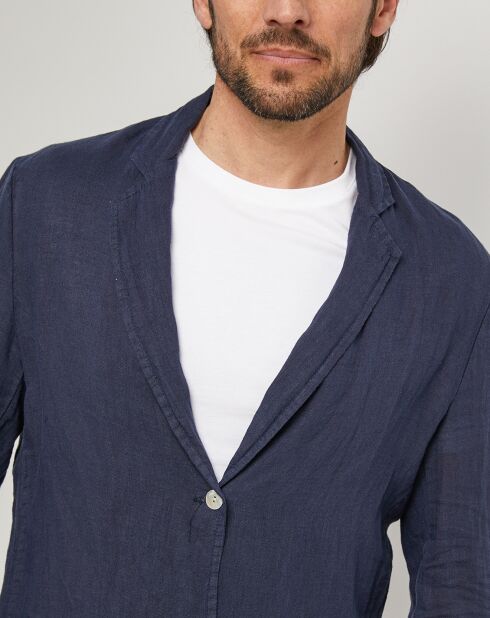Chaqueta azul marino 100% lino
