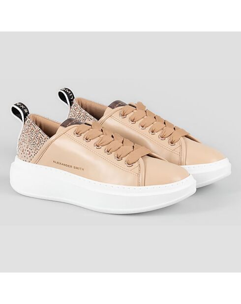 Baskets en Cuir Wembley camel