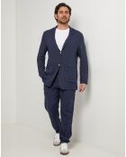 Chaqueta azul marino 100% lino