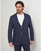 Chaqueta azul marino 100% lino