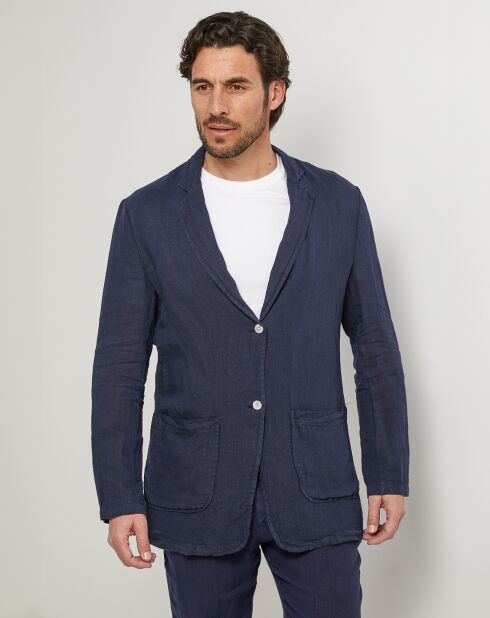 Chaqueta azul marino 100% lino