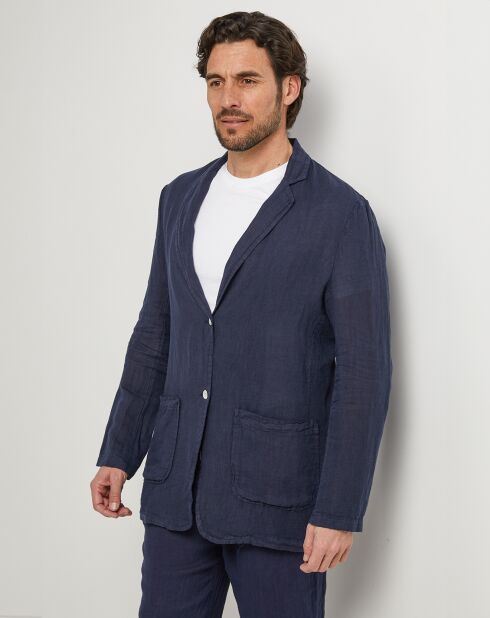 Chaqueta azul marino 100% lino