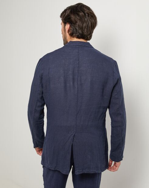 Chaqueta azul marino 100% lino