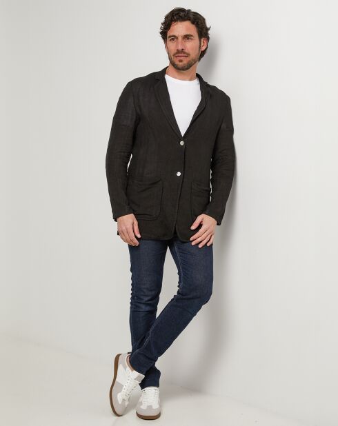 Veste 100% Lin Pierre noire
