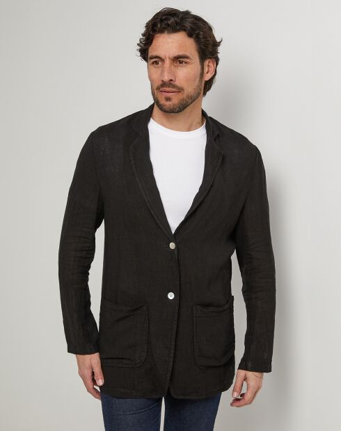Veste 100% Lin Pierre noire