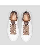 Baskets en Cuir Wembley blanc/bronze