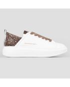 Baskets en Cuir Wembley blanc/bronze