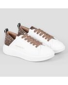 Baskets en Cuir Wembley blanc/bronze