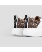 Baskets en Cuir Wembley blanc/bronze