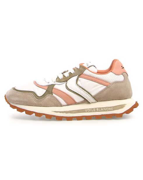 Baskets en Cuir Qwark beige/blanc/pierre