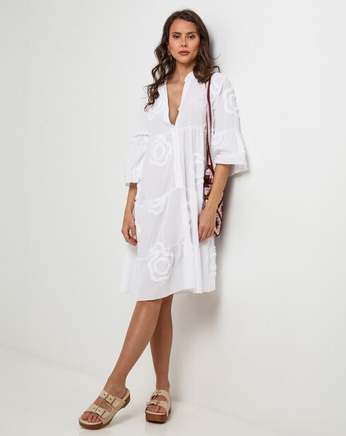 Anna witte hemdjurk van 100% linnen