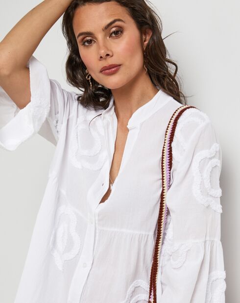 Anna witte hemdjurk van 100% linnen