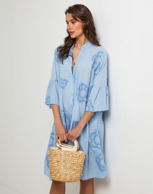Robe Chemise 100% Lin Anna ciel