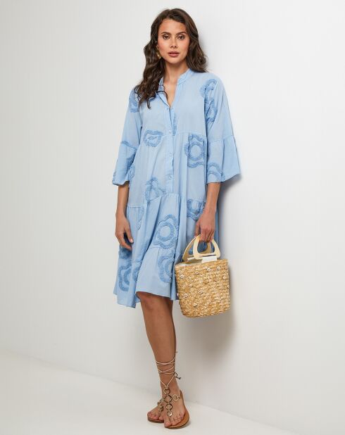 Robe Chemise 100% Lin Anna ciel