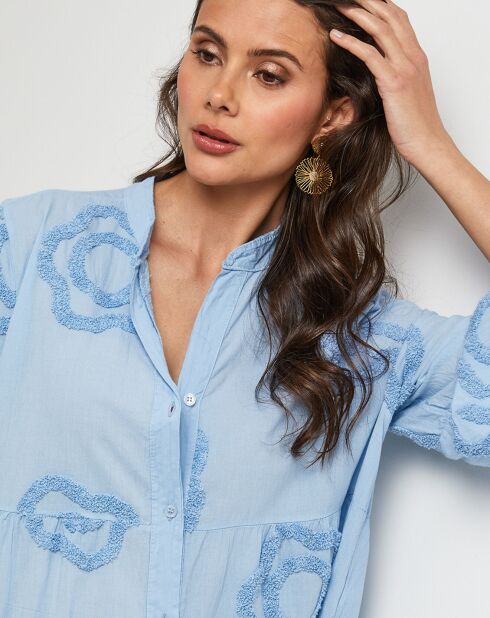 Robe Chemise 100% Lin Anna ciel