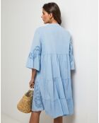 Robe Chemise 100% Lin Anna ciel