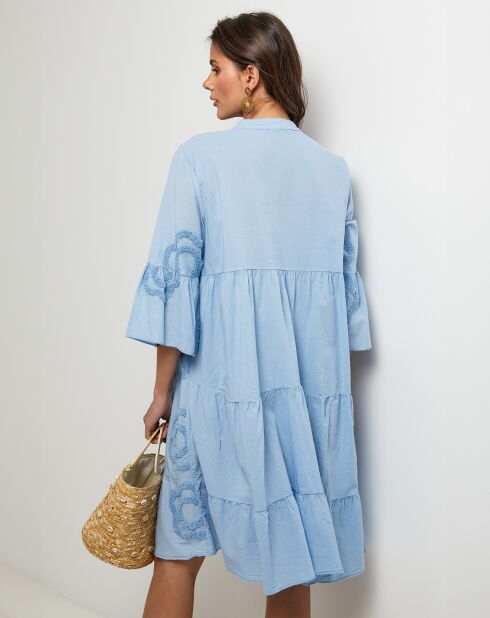 Robe Chemise 100% Lin Anna ciel