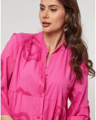 Robe Chemise 100% Lin Anna fushia