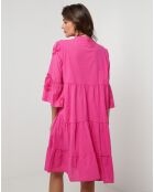 Robe Chemise 100% Lin Anna fushia