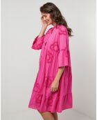 Robe Chemise 100% Lin Anna fushia