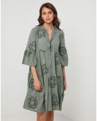 Robe Chemise 100% Lin Anna kaki