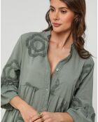 Robe Chemise 100% Lin Anna kaki