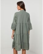 Robe Chemise 100% Lin Anna kaki