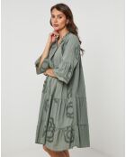 Robe Chemise 100% Lin Anna kaki