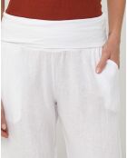 Pantalon 100% Lin Paola blanc