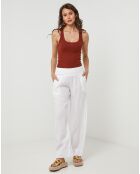 Pantalon 100% Lin Paola blanc