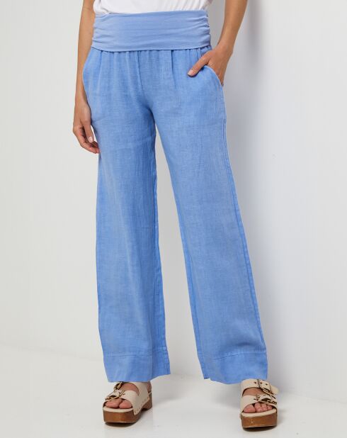 Paola indigobroek van 100% linnen