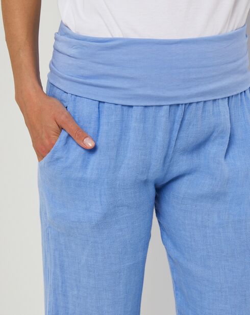 Paola indigobroek van 100% linnen