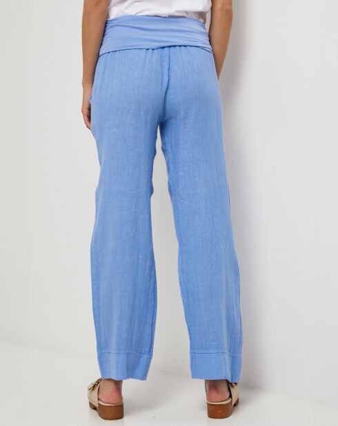 Paola indigobroek van 100% linnen