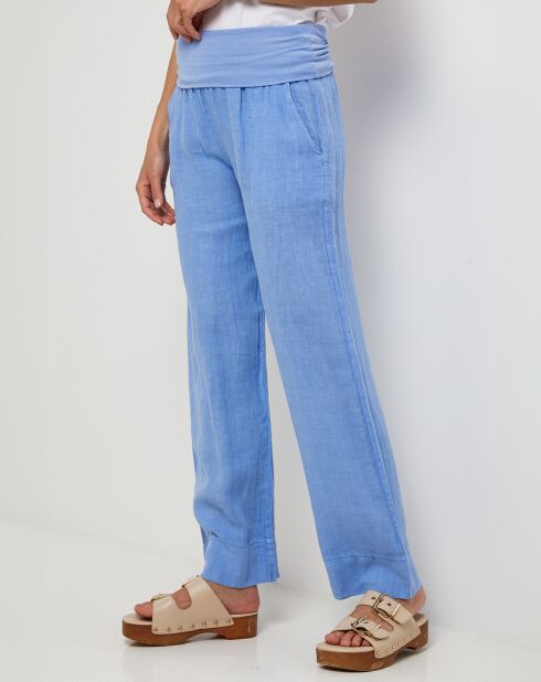 Paola indigobroek van 100% linnen