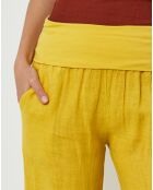 Pantalon 100% Lin Paola jaune