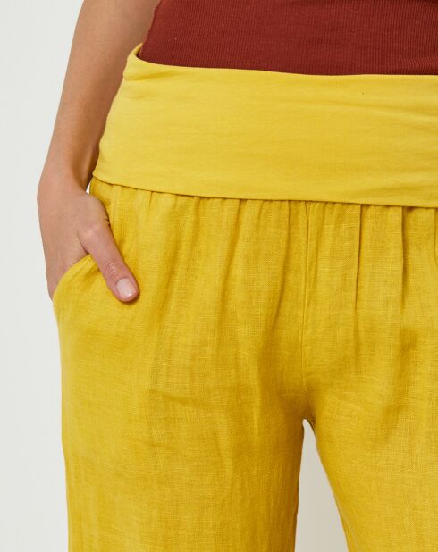 Pantalon 100% Lin Paola jaune