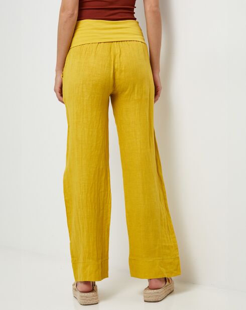 Pantalon 100% Lin Paola jaune