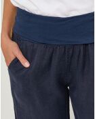 Navyblaue Hose aus 100% Leinen
